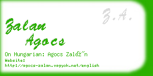 zalan agocs business card